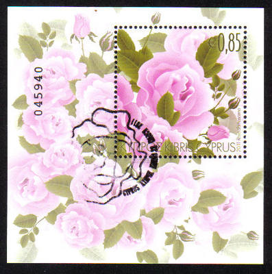 Cyprus Stamps SG 1244 MS 2011 Aromatic Flowers Roses Mini Sheet - USED (d93