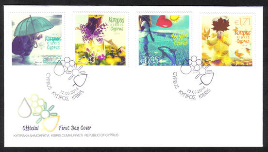 2014 Cyprus stamps The four seasons of the year FDC