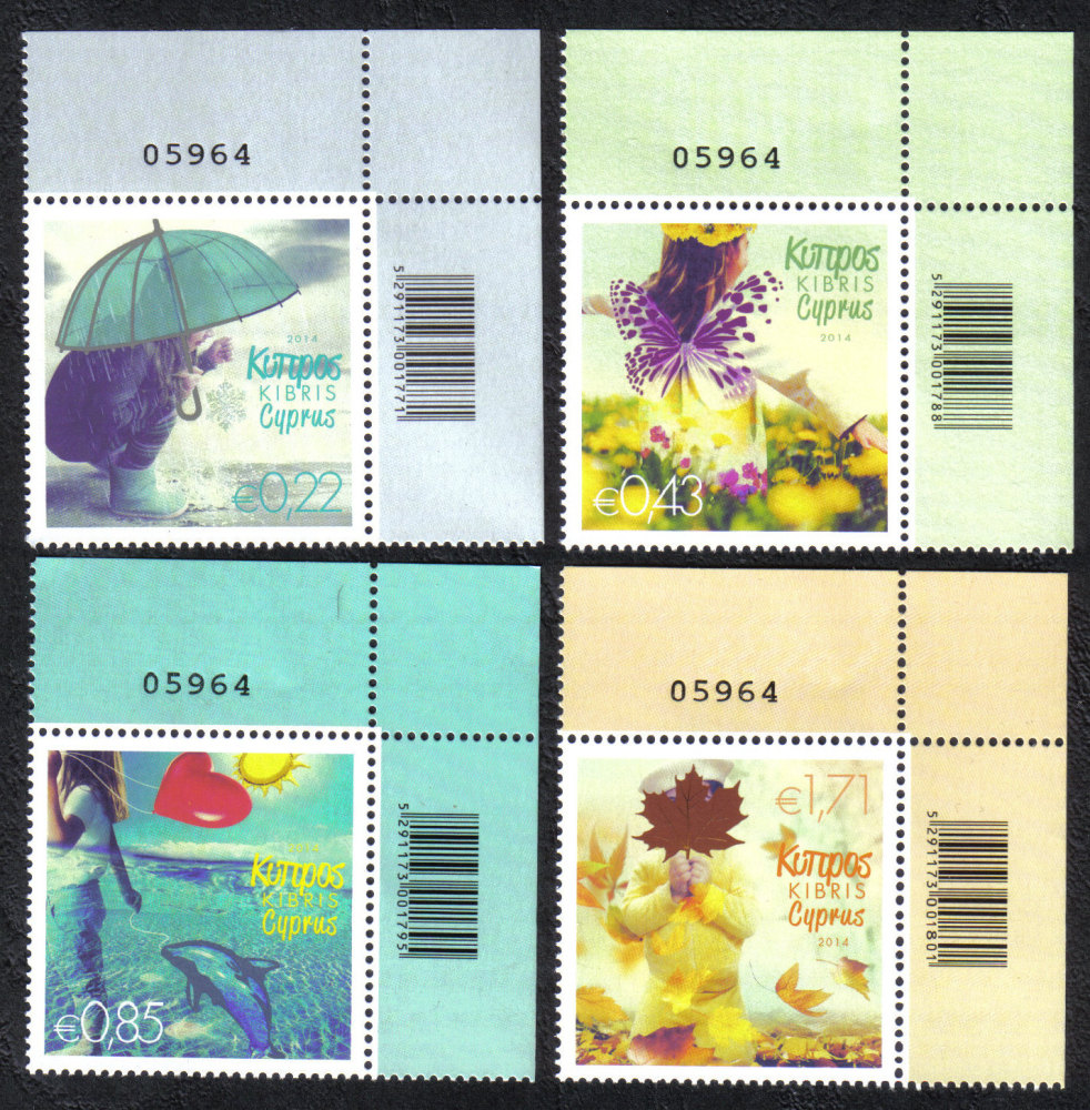 Cyprus Stamps SG 2014 (b) The four seasons of the year - Control numbers MI