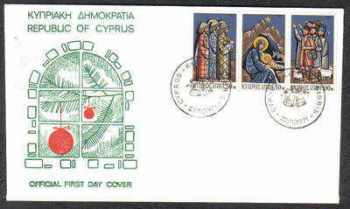 Cyprus Stamps SG 382-84 1971 Christmas - Official First day cover