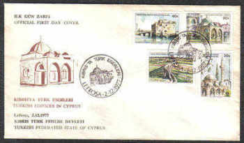 North Cyprus Stamps SG 54-57 1977 Turkish Buildings - Official FDC