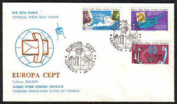 North Cyprus Stamps SG 79-81 1979 Europa Communications - Official FDC