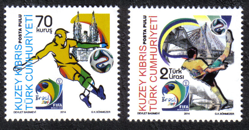 North Cyprus Stamps SG 0774-75 2014 FIFA Football World Cup Brazil - MINT