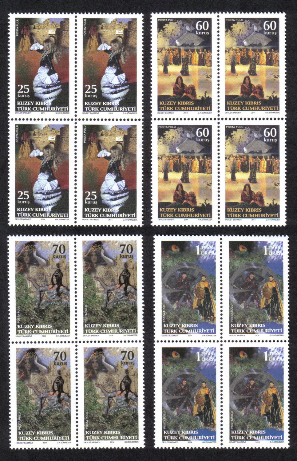 North Cyprus Stamps SG 2014 (d) The only witness was the Cumbez - Block of 