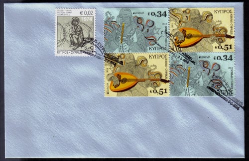 Cyprus Stamps SG 2014 (c) Europa National Music Instruments - Booklet pane
