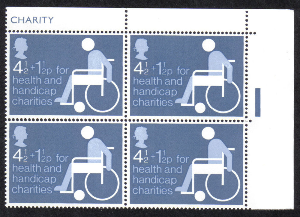 British Stamps 1974 Health and Handicap Charities - Block of 4 MINT (h792)