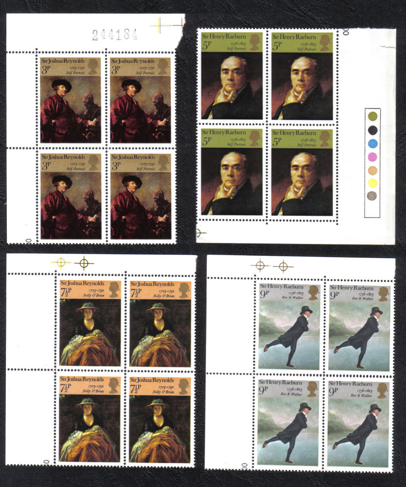 British Stamps 1973 British Painters - Blocks of 4 MINT (h805)