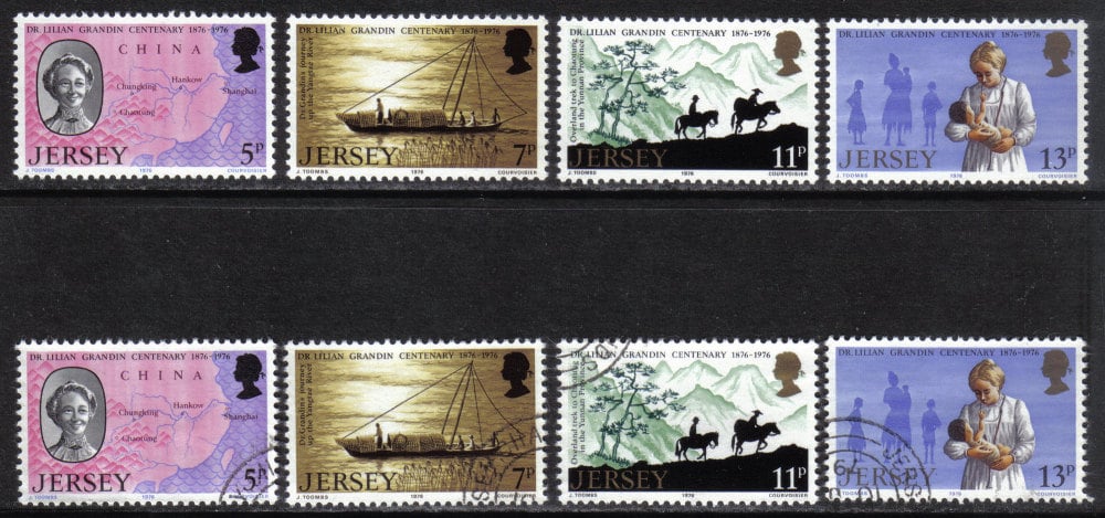 Jersey Stamps 1976 Dr Lilian Grandin - MINT and USED (z476)