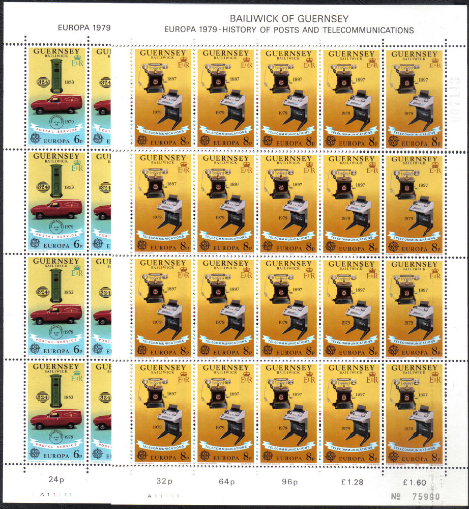 Guernsey Stamps 1979 Europa full sheets - MINT (z513)