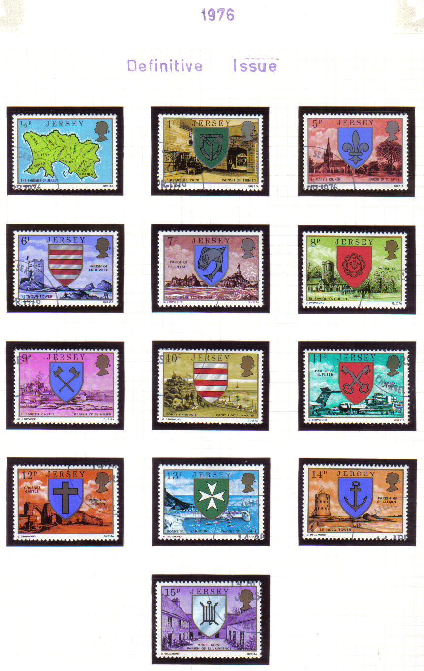 Jersey Stamps 1976 Definitives Full set - USED (z535)