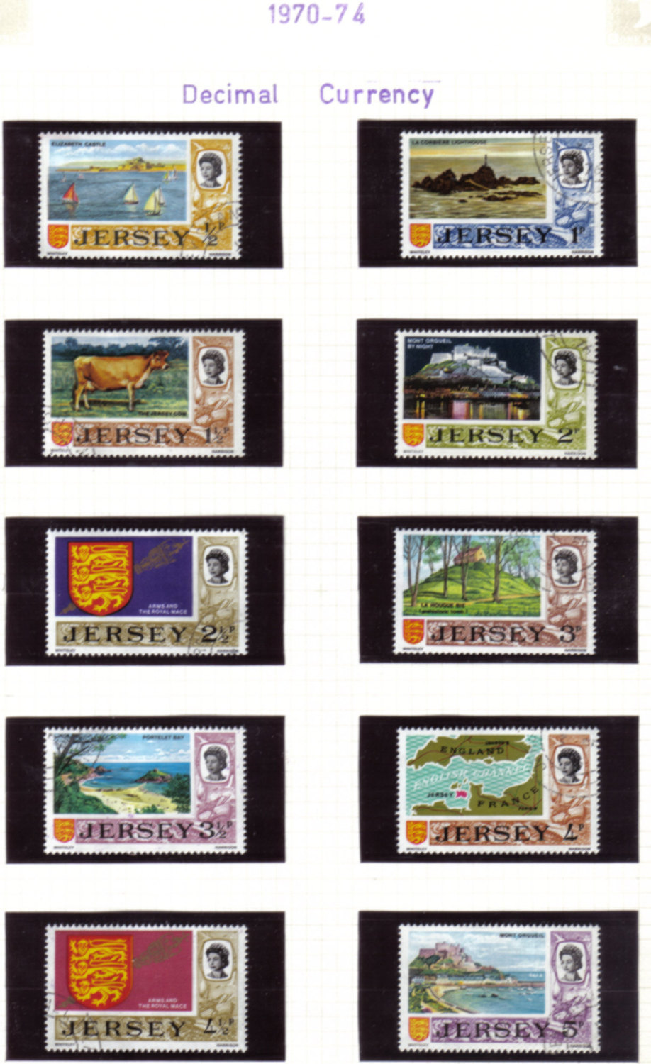 Jersey Stamps 1970-74 Decimal Currency - USED (z533)