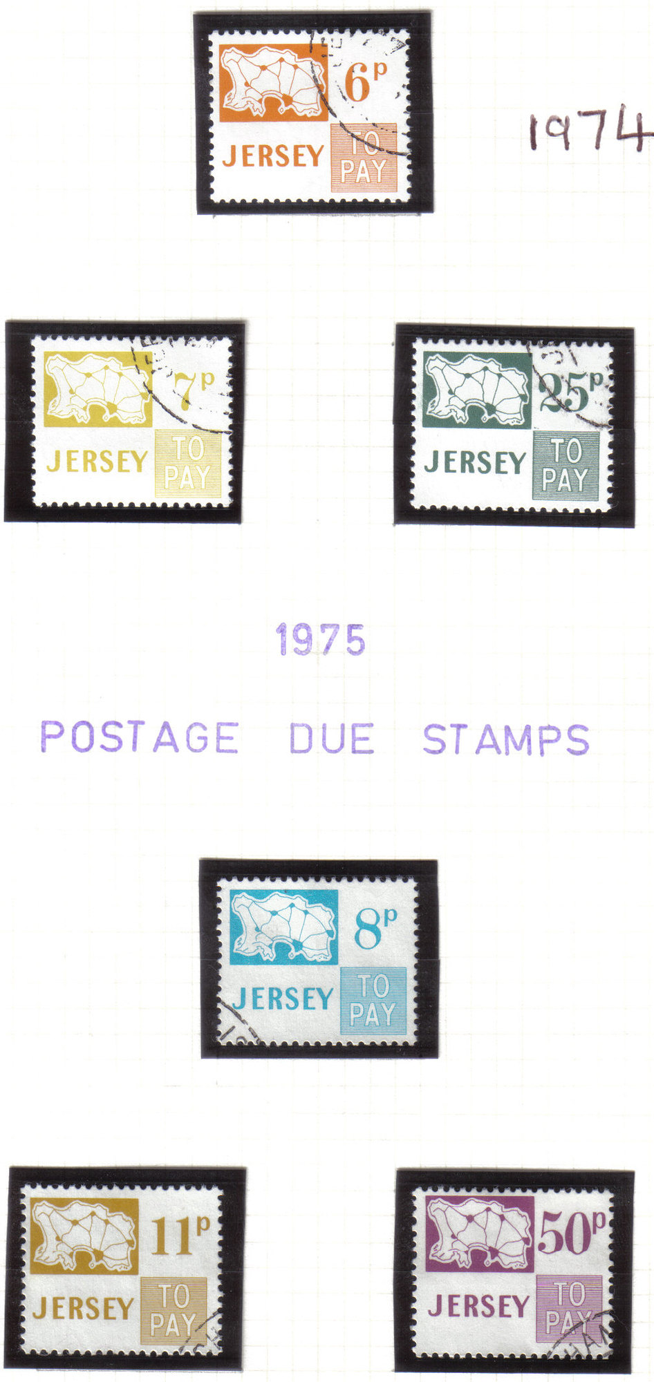 Jersey Stamps 1974-75  Post Due - CTO USED (z539)
