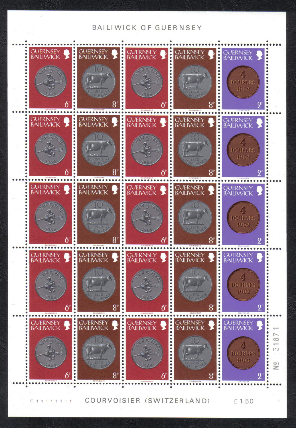 Guernsey Stamps 1979 Definitives Full sheet - MINT (z559)