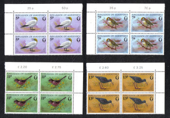 Guernsey Stamps 1978 Birds Blocks of 4 - MINT (z561)