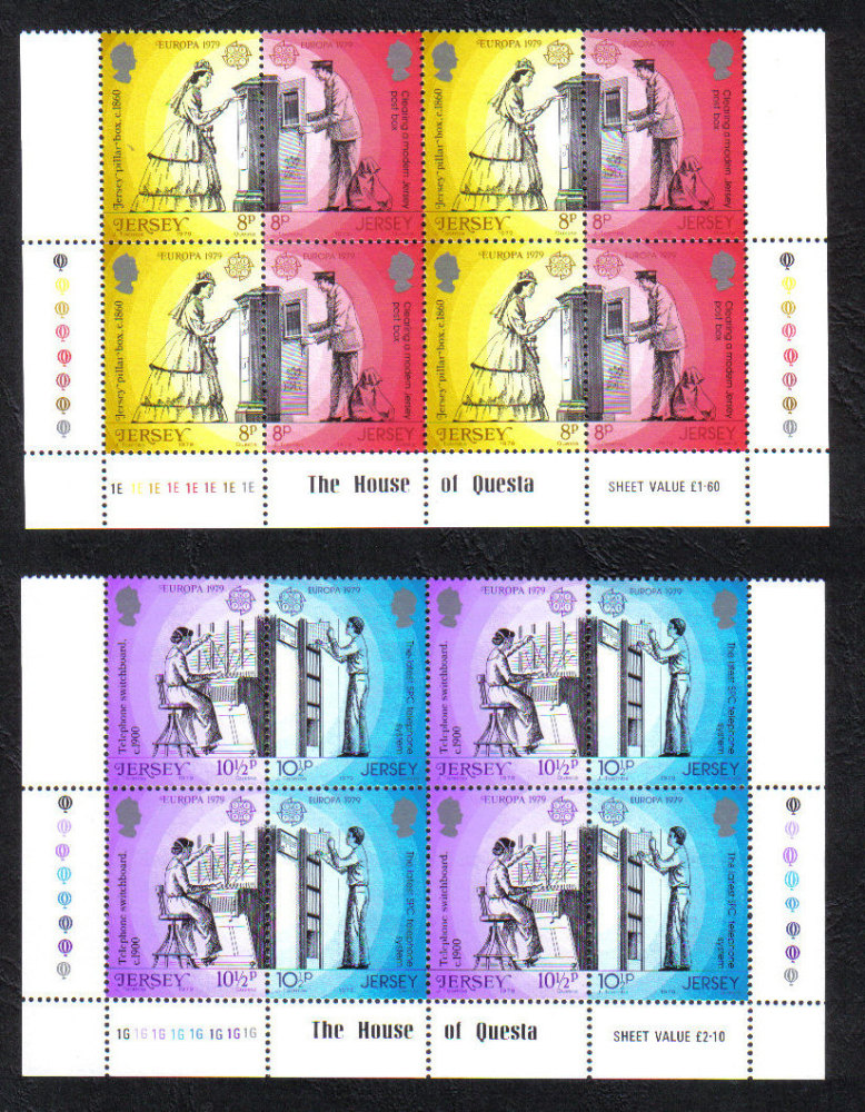 Jersey Stamps 1979 Europa Post Office - In fours MINT (z569)