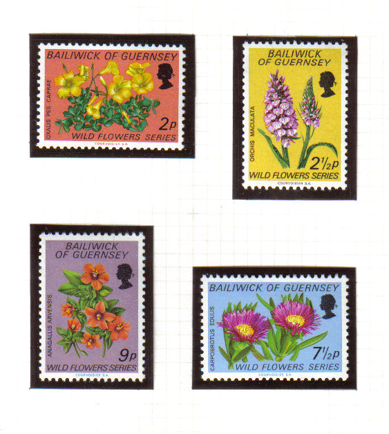 Guernsey Stamps 1972 Wild Flowers - MINT (z597)