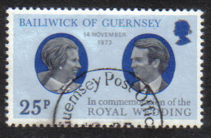 Guernsey Stamps 1973 Royal Silver Wedding Princess Anne - USED (z612)