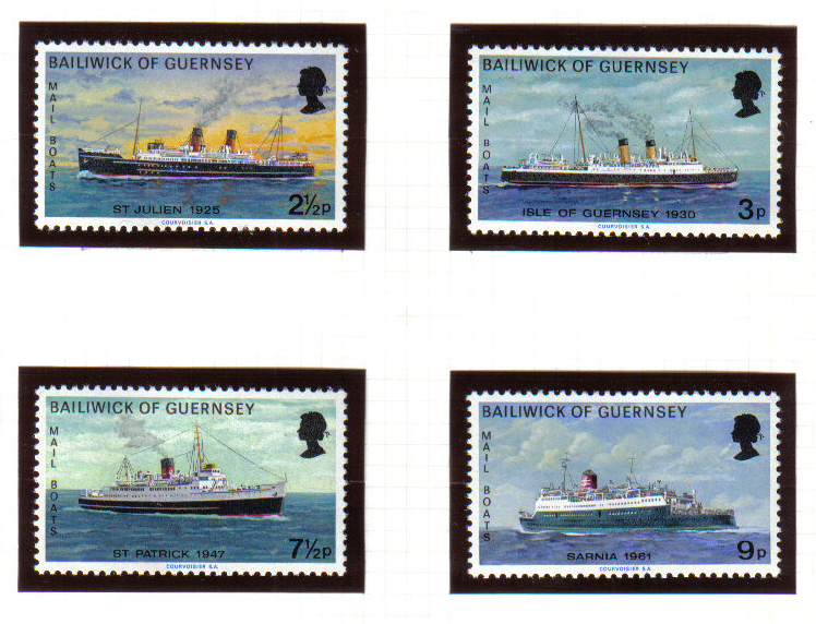 Guernsey Stamps 1973 Mail Packet Boats - MINT (z615)
