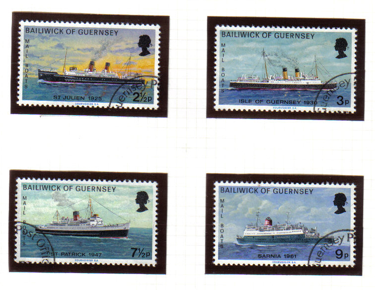 Guernsey Stamps 1973 Mail Packet Boats - USED  (z616)