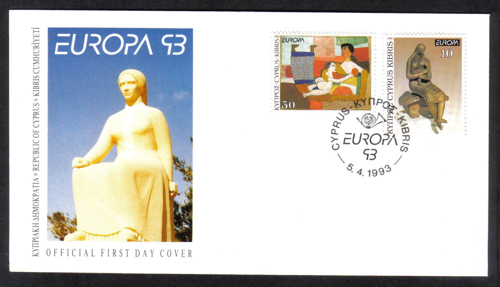 Cyprus Stamps SG 831-32 1993 Europa Contemporary Art - Official FDC