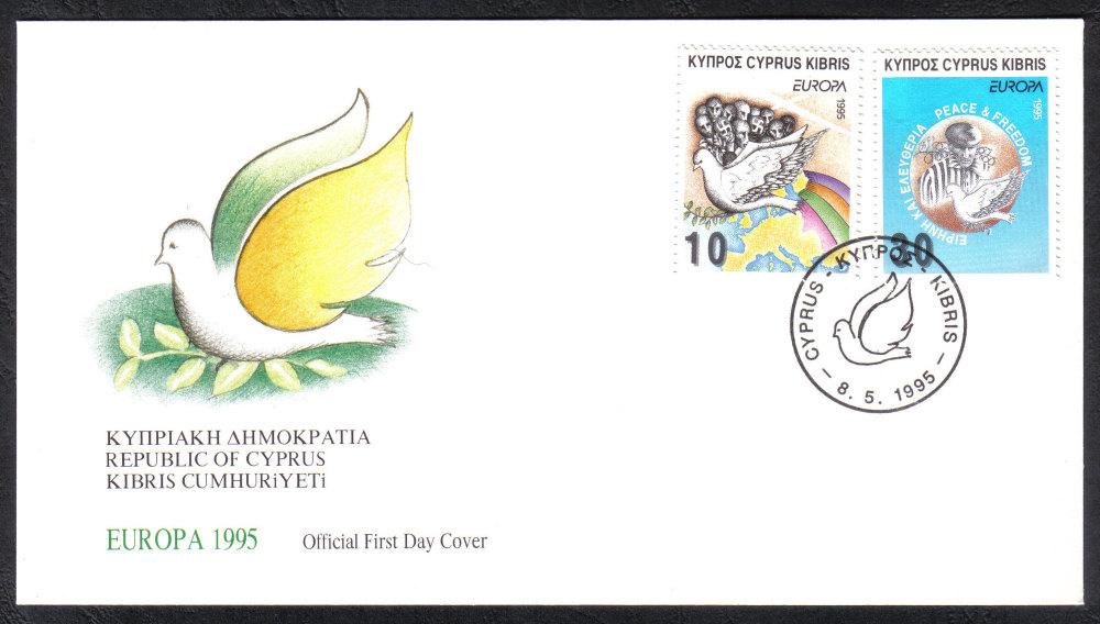 Cyprus Stamps SG 883-84 1995 Europa Peace and Freedom - Official FDC