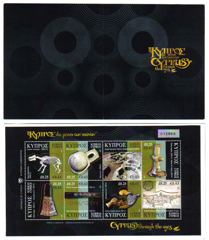 Cyprus Stamps SG 1137-44 2007 (SB10a) Cyprus through the ages Booklet - Par