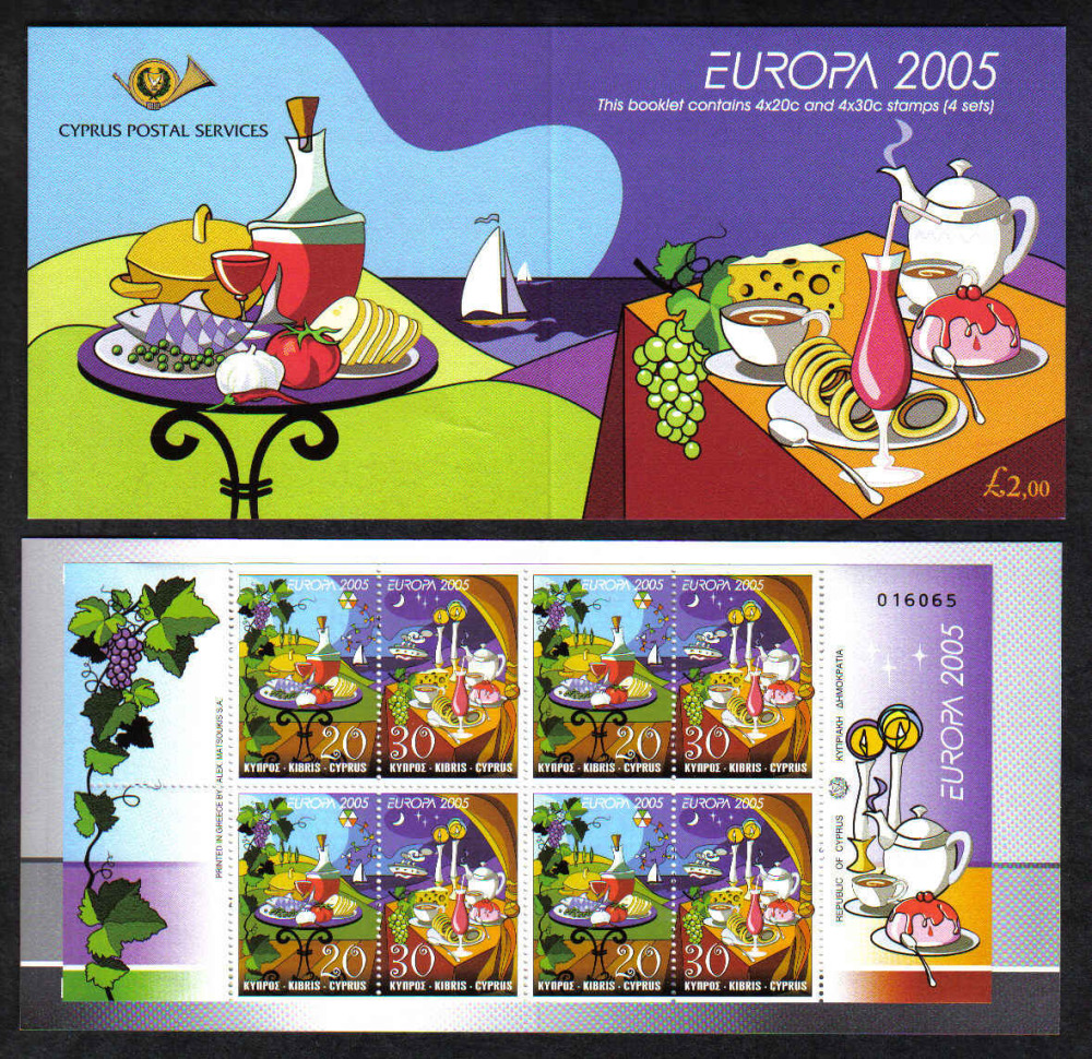 Cyprus Stamps SG 1096-97 (SB7) 2005 Europa Gastronomy - Booklet MINT