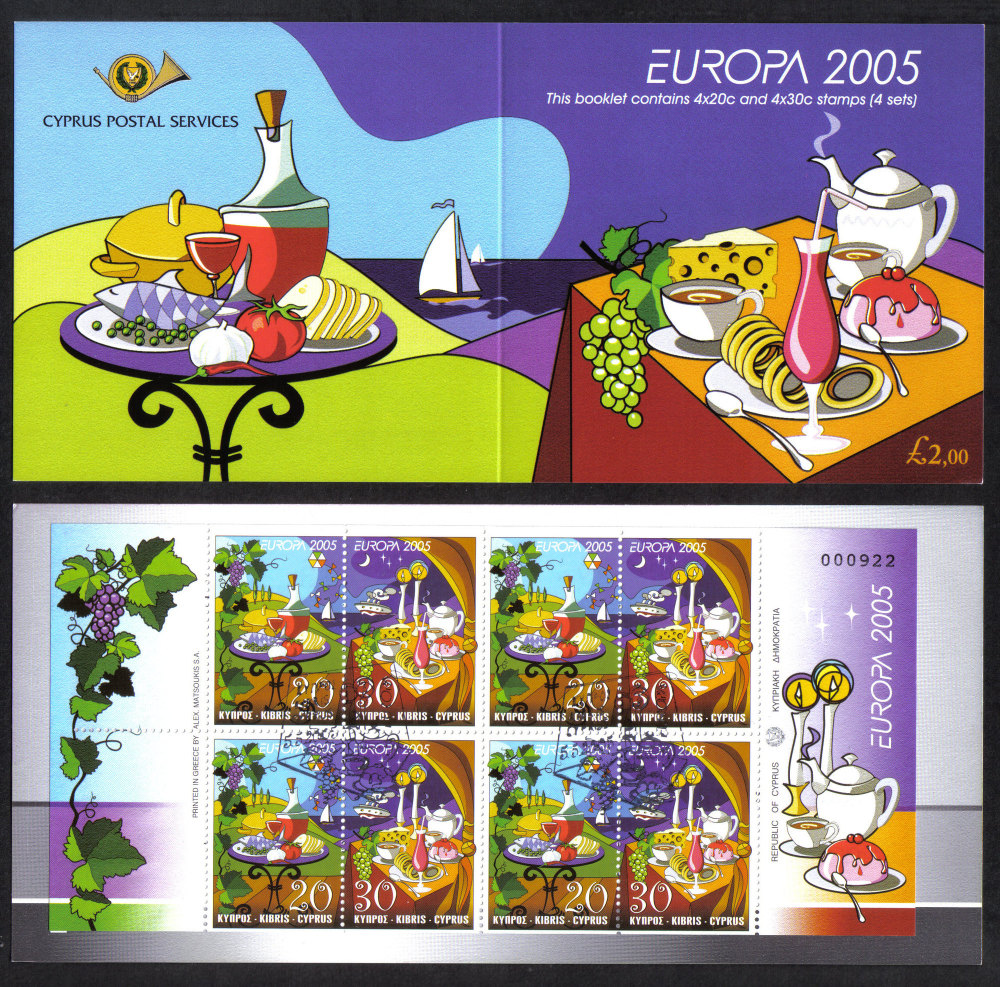 Cyprus Stamps SG 1096-97 (SB7) 2005 Europa Gastronomy - Booklet USED