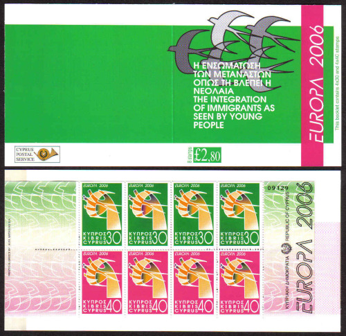Cyprus Stamps SG 1110-11 (SB9) 2006 Europa Intergration - Booklet MINT