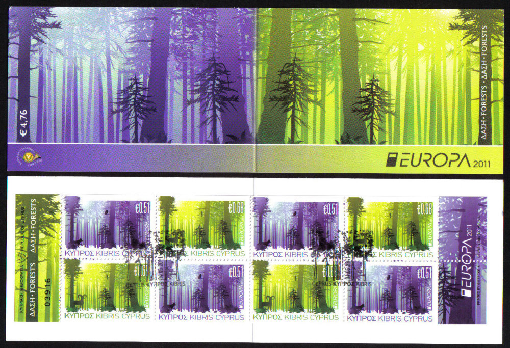 Cyprus Stamps SG 1246-47 (SB14) 2011 Europa Forests  - USED (e149)
