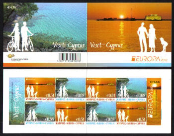 Cyprus Stamps SG 1275a-76a (SB17) 2012 Europa Visit Cyprus - Booklet MINT
