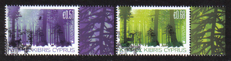 Cyprus Stamps SG 1246-47 2011 Europa Forests - CTO USED (e161)