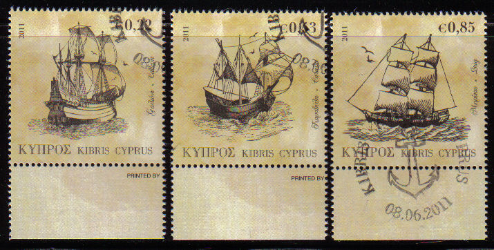 Cyprus Stamps SG 1251-53 2011 Tall Ships - CTO USED (e210)