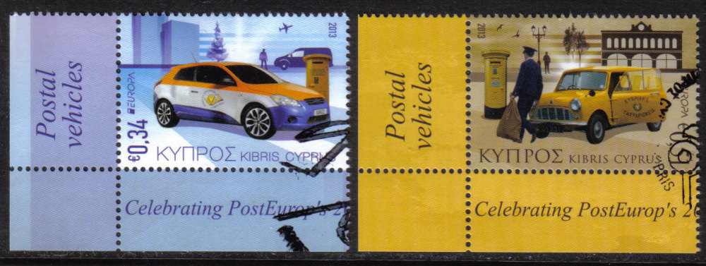 Cyprus Stamps SG 2013 (e) Europa issue Postal Vehicles  - CTO USED (h488)