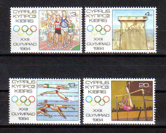 Cyprus Stamps SG 635-38 1984 Los Angeles Olympic Games USA - MINT