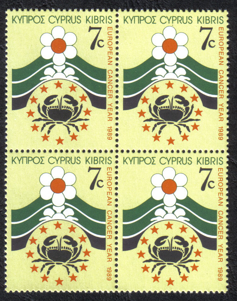 Cyprus Stamps SG 754 1989 7c - Block of 4 MINT