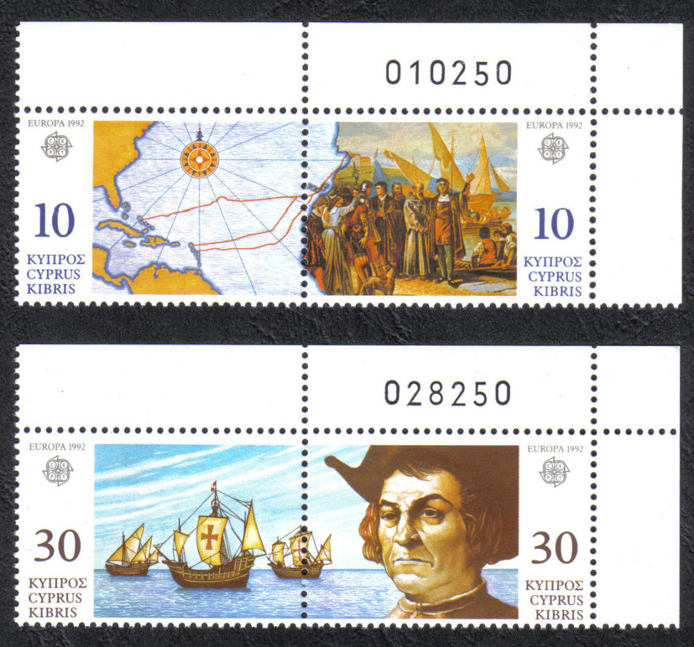 Cyprus Stamps SG 818-21 1992 Europa Discovery of America by Columbus - MINT