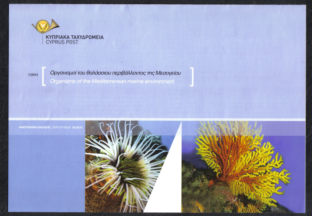 Cyprus Stamps Leaflet 2013 Issue No 7 Organisms of the Mediterranean marine