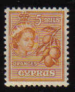 Cyprus Stamps SG 175 1955 5 Mils - MINT