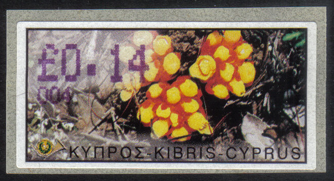Cyprus Stamps 098 Vending Machine Labels Type E 2002 Ayia Napa (004) "Citinus Hypocistis" 14 cent - MINT 