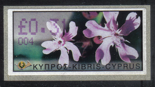 Cyprus Stamps 116 Vending Machine Labels Type E 2002 Ayia Napa (004) "Silene Aegyptiaca" 31 cent - MINT 