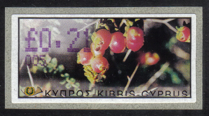 Cyprus Stamps 135 Vending Machine Labels Type E 2002 Limassol (005) "Sarcopoterium Spinosum" 21 cent - MINT 