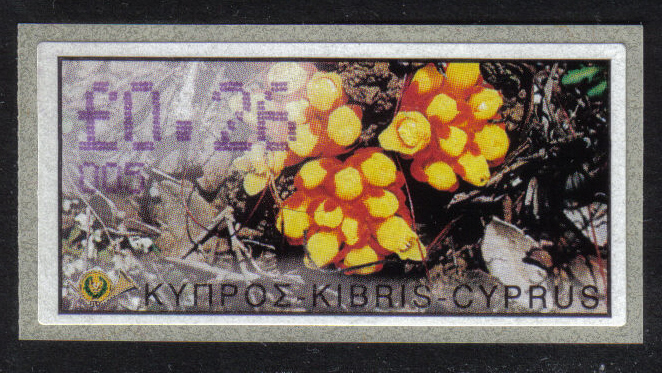 Cyprus Stamps 138 Vending Machine Labels Type E 2002 Limassol (005) "Citinus Hypocistis" 26 cent - MINT 