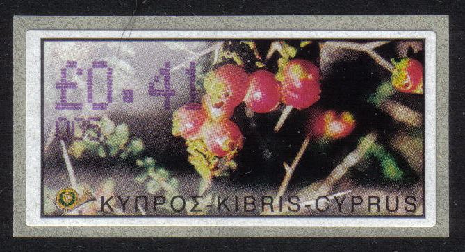 Cyprus Stamps 147 Vending Machine Labels Type E 2002 Limassol (005) "Anunculus Asiaticus" 41 cent - MINT 