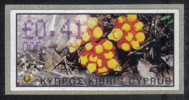 Cyprus Stamps 148 Vending Machine Labels Type E 2002 Limassol (005) "Citinus Hypocistis" 41 cent - MINT 