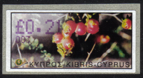 Cyprus Stamps 075 Vending Machine Labels Type E 2002 Nicosia (003)