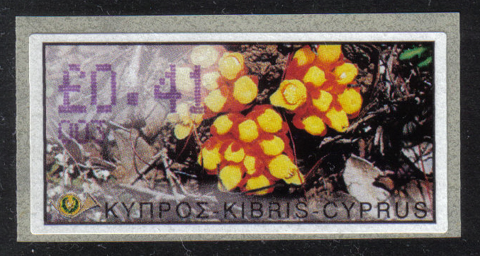 Cyprus Stamps 088 Vending Machine Labels Type E 2002 Nicosia (003) "Citinus Hypocistis" 41 cent - MINT 