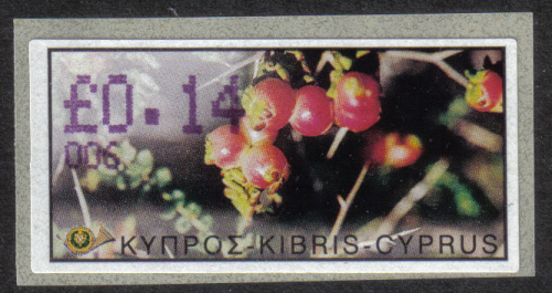 Cyprus Stamps 160 Vending Machine Labels Type E 2002 Paphos (006)