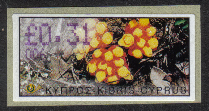 Cyprus Stamps 173 Vending Machine Labels Type E 2002 Paphos (006) "Citinus Hypocistis" 31 cent - MINT 