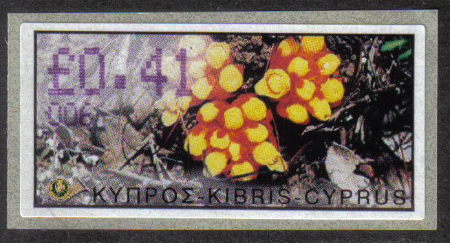 Cyprus Stamps 178 Vending Machine Labels Type E 2002 Paphos (006) "Citinus Hypocistis" 41 cent - MINT 